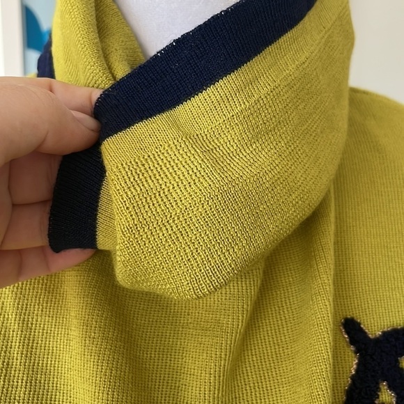VINTAGE Nautical 🌊 Mustard and Navy Parch Sweater - Picture 5 of 8